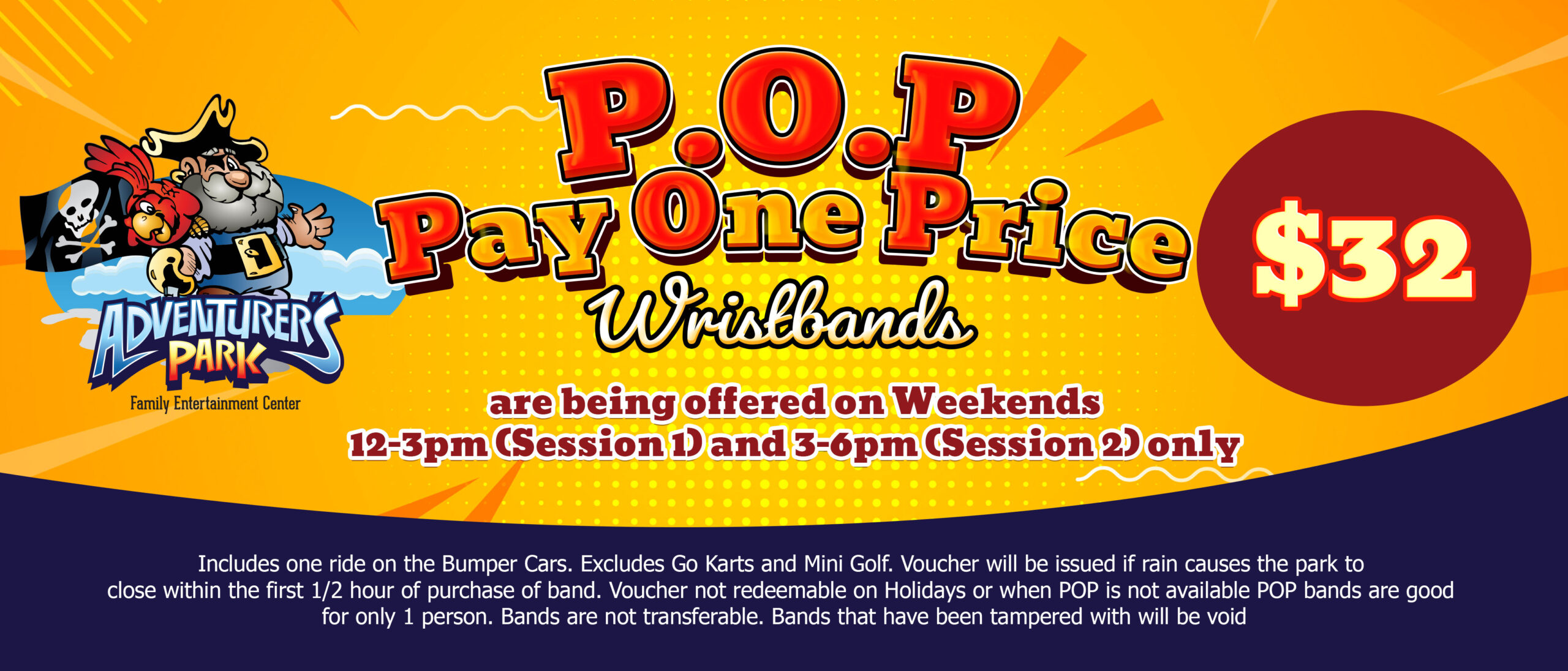 POP Special $32 for session 1 or session 2